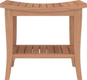 vidaXL Ławka łazienkowa, 50x35x45 cm, lite drewno tekowe 2