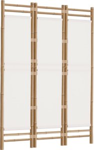 vidaXL Składany parawan 3-panelowy, 120 cm, bambus i płótno 3