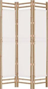 vidaXL Składany parawan 3-panelowy, 120 cm, bambus i płótno 5