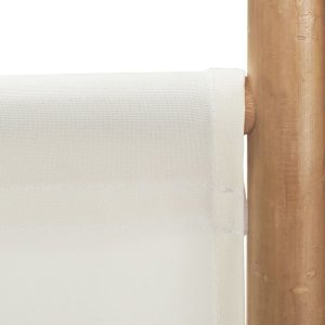 vidaXL Składany parawan 3-panelowy, 120 cm, bambus i płótno 8