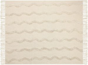 Beliani Bawełniany koc 125 x 150 cm beżowy KHARI 3