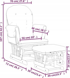 vidaXL Fotel pływający z podnóżkiem, kremowy, obity tkaniną 12