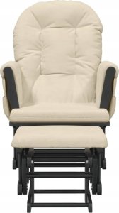 vidaXL Fotel pływający z podnóżkiem, kremowy, obity tkaniną 3