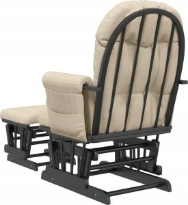 vidaXL Fotel pływający z podnóżkiem, kremowy, obity tkaniną 5