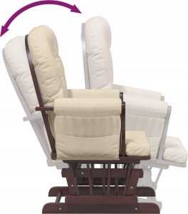 vidaXL Fotel pływający z podnóżkiem, kremowy, obity tkaniną 9