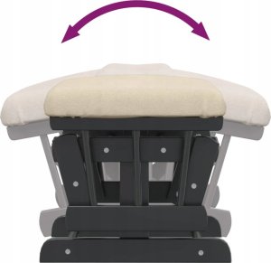 vidaXL Fotel pływający z podnóżkiem, kremowy, obity tkaniną 10