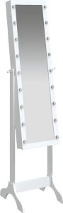 vidaXL Lustro stojące z LED, białe, 34x37x146 cm 8