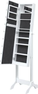 vidaXL Lustro stojące z LED, białe, 34x37x146 cm 9