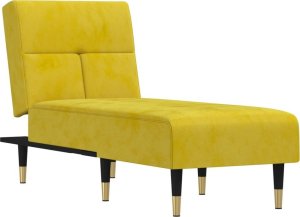 vidaXL Szezlong, żółty, tapicerowany aksamitem 2