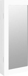vidaXL Wisząca szafka na biżuterię, z lustrem, biała, 30x8,5x67 cm 2