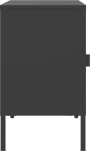 vidaXL Szafka nocna, czarna 50x35x60 cm, szkło i stal 6