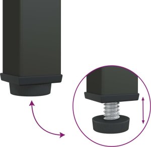 vidaXL Szafka nocna, czarna 50x35x60 cm, szkło i stal 9