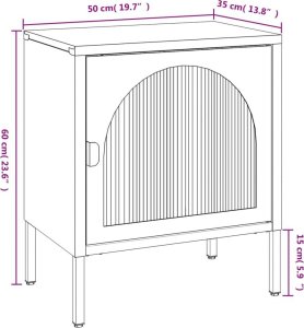 vidaXL Szafka nocna, czarna 50x35x60 cm, szkło i stal 10