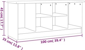 vidaXL Ławka ze schowkiem na buty ALTA, biała, 100x35x45 cm, sosna 7