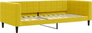 vidaXL Sofa z funkcją spania, żółta, 90x200 cm, obita aksamitem 2
