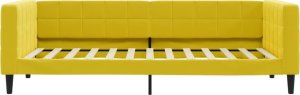 vidaXL Sofa z funkcją spania, żółta, 90x200 cm, obita aksamitem 3