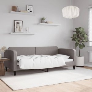 vidaXL Sofa z funkcją spania, kolor taupe, 90x200 cm, obita tkaniną Lumarko! 1