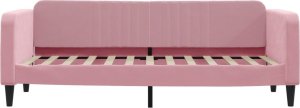 vidaXL Sofa z funkcją spania, różowa, 80x200 cm, obita aksamitem 3