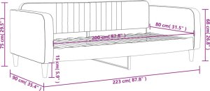 vidaXL Sofa z funkcją spania, różowa, 80x200 cm, obita aksamitem 8