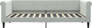 vidaXL Łóżko dzienne, jasnoszare, 90x200 cm, obite aksamitem 3