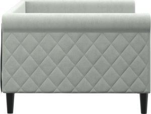 vidaXL Łóżko dzienne, jasnoszare, 90x200 cm, obite aksamitem 4