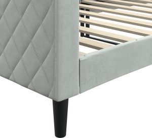 vidaXL Łóżko dzienne, jasnoszare, 90x200 cm, obite aksamitem 6