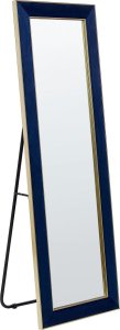 Beliani Lustro stojące welurowe 50 x 150 cm niebieskie LAUTREC 3