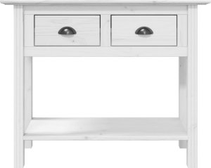 vidaXL Stolik konsolowy BODO, biały, 90x34,5x73 cm, drewno sosnowe 3