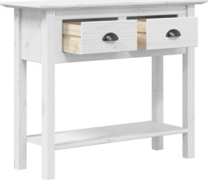vidaXL Stolik konsolowy BODO, biały, 90x34,5x73 cm, drewno sosnowe 4