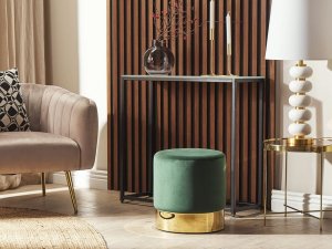 Beliani Puf welurowy 39 cm ciemnozielony SOPHIA 2