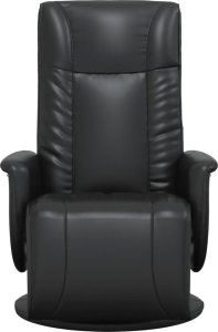 vidaXL Rozkładany fotel z podnóżkiem, czarny, sztuczna skóra 3