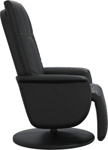 vidaXL Rozkładany fotel z podnóżkiem, czarny, sztuczna skóra 4