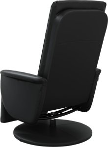 vidaXL Rozkładany fotel z podnóżkiem, czarny, sztuczna skóra 5