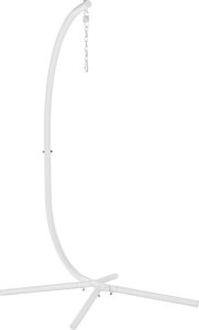 Beliani Fotel wiszący ze stojakiem z technorattanu biały ACRI 7