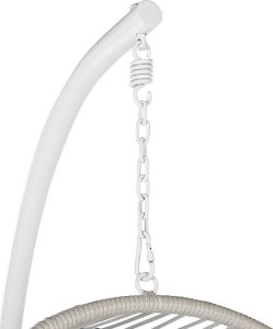 Beliani Fotel wiszący ze stojakiem z technorattanu biały ACRI 8