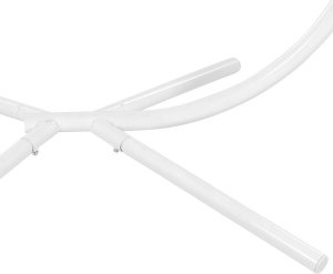 Beliani Fotel wiszący ze stojakiem z technorattanu biały ACRI 9