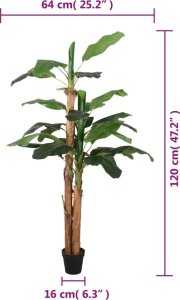 vidaXL Sztuczny bananowiec, 18 liści, 150 cm, zielony 5