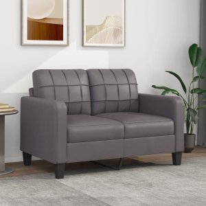 vidaXL 2-osobowa sofa, szary, 120 cm, sztuczna skóra Lumarko! 1