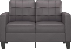 vidaXL 2-osobowa sofa, szary, 120 cm, sztuczna skóra 3