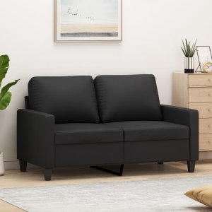 vidaXL 2-osobowa sofa, czarna, 120 cm, sztuczna skóra Lumarko! 1