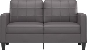 vidaXL 2-osobowa sofa, szary, 140 cm, sztuczna skóra 3