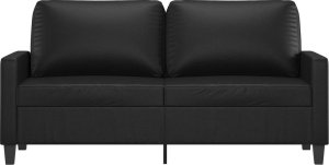vidaXL 2-osobowa sofa, czarna, 140 cm, sztuczna skóra 3