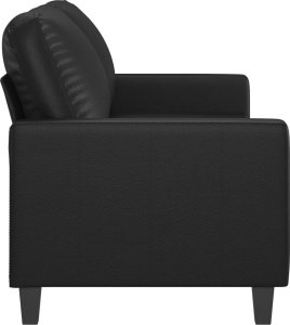 vidaXL 2-osobowa sofa, czarna, 140 cm, sztuczna skóra 4