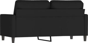 vidaXL Sofa 2-osobowa, czarna, 140 cm, tapicerowana aksamitem 5