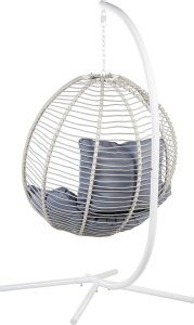 Beliani Fotel wiszący ze stojakiem biały ARCO 5