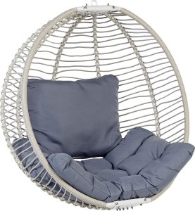 Beliani Fotel wiszący ze stojakiem biały ARCO 6