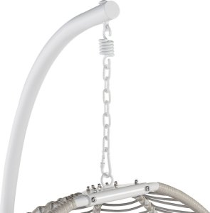 Beliani Fotel wiszący ze stojakiem biały ARCO 8