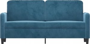 vidaXL Sofa 2-osobowa, niebieski, 140 cm, tapicerowana aksamitem 3
