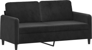 vidaXL Sofa 2-osobowa, czarna, 140 cm, tapicerowana aksamitem 2
