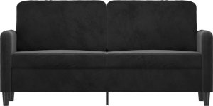 vidaXL Sofa 2-osobowa, czarna, 140 cm, tapicerowana aksamitem 3
